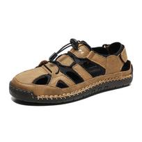 Men's Breathable Summer Head-wrap Sandals, Large Size 48, Versatile Mesh Beach Shoes. 39