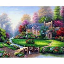 5D „pasidaryk pats“ Diamond Forest Creek deimantinės mozaikos kryžminio dygsnio kalnų krištolo dekoras 20X30CM gray