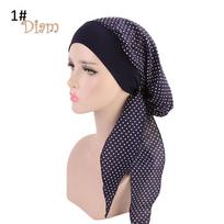 ELENS Women Pastoral Elastic Cotton Turban Hat Head Scarf Bandana Pirate Headwear 1#