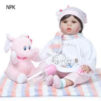 NPK Reborn 55CM Soft Silicone Newborn Baby Dolls Toys Big Lifelike Dolls white