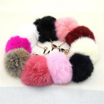 3.5mm Faux Port Fur Hair Ball Anti Dust Earphone Cover Jack Stopper for IPhone balta