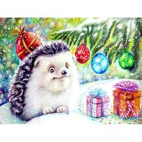 Pilnas 5D „Pasidaryk pats“ deimantinė tapyba Animacinis ežiukas Mozaikinė siuvinėjimo kryželiu Namų dekoras Rankų darbo 25x30cm blue
