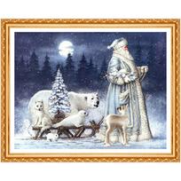 Full round Santa Claus Pattern Diamond Painting Christmas Decor for Home Diamond Embroidery Portrait 20X30CM gray