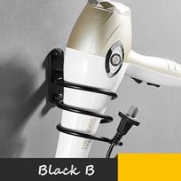 Wall Mounted Bathroom Black Hair Dryer Holder Space Aluminum Hair Straightener Holder Storage Bathroom Shelf Accessories B sidabras