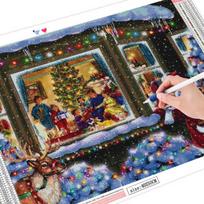 5D DIY Full Square Round Diamond Painting Santa Claus Sale Diamond Embroidery Mosaic Cartoon Christmas Decoration Full Round 20X30CM gray