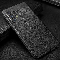 KEYSION atsparus smūgiams dėklas, skirtas Samsung A23 A13 5G Odos tekstūros minkštas silikoninis telefono galinis dangtelis, skirtas Galaxy S21 FE 5G for Samsung A23 juoda
