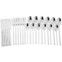 24pcs White Gold Dinnerware Cutlery Set Knife Forks Spoon Flatware High Quality Stainless Steel Tableware Set Kitchen Silverware sidabras