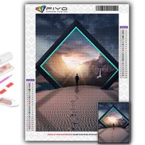 Siuvinėjimo kryželiu rinkinys „pasidaryk pats“ deimantinis siuvinėjimas „CyberPunk“ geometrinė estetika Deimantinė tapyba namų dekoras Full Round 20X30CM