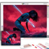 Pilnas 5D „pasidaryk pats“ deimantinis paveikslas „Cyberpunk Sexy Art“ 5D deimantų piešimas Full Round 20X30CM black