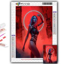 Deimantinė tapyba Cyberpunk Sexy Art Siuvinėjimas Kryželiu Kalnų krištolas Namų dekoras Full Round 20X30CM black