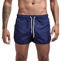 Beach Shorts No Odor Low Waist Attractive Great Men All-Match Solid Casual for Boy M tamsiai mėlyna spalva