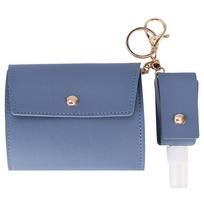 1PCS Mask storage folder Hand sanitizer leather cover set Foldable mask temporary storage folder rožinė