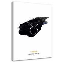 Canvas print Star sign Taurus 40x60 juoda/balta