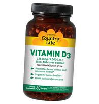 Vitaminas D3, vitaminas D3 5000, Country Life 60 gelio dangtelių (36124097) 60softgels