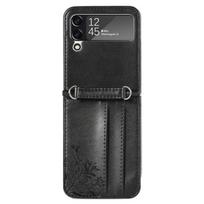 Smūgiams atsparus matinis odinis mobiliojo telefono dėklas Samsung Galaxy Z Flip4 5g Flip4 Flip 3 Flip3 paprastas apsauginis dėklas Funda for Samsung Z Flip 4 juoda