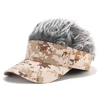 Ramidos Men Women Wig Camouflage Color Baseball Cap Hip Hop Versatile Sun Hat Cap Visor One Size gray