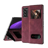Atsparus smūgiams odinis telefono priedų dėklas, skirtas Samsung Galaxy Z Fold4 5g Fold 3 2 Fold3 Fold2 Fold 4 Zfold4 Pilnas apsauginis dangtelis for Samsung Z Fold 3 raudona