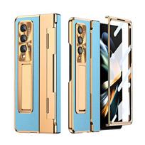 Dėklas, skirtas Samsung Galaxy Z Fold 4 5g, viso korpuso dviejų sluoksnių tvirtas dėklas su įmontuota ekrano apsauga, stovu ir rašiklio lizdu Fold 4