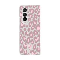 For Samsung Galaxy Z Fold 4 3 Case Leopard Print Painted Transparent Folding Shockproof Pc Hard Back Cover For Zfold4 Fold3 Case For Samsung Z Fold 4