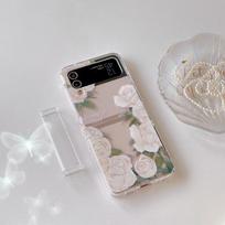 Luxury Bear Bracelet Chain White Rose Case For Samsung Galaxy Z Flip 3 4 5g Zflip3 Z Flip3 Flip4 Cover For Z Flip 4 gray