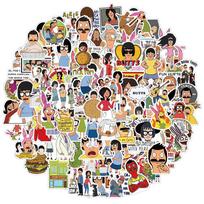 100pcs Bob's Burgers Vinyl Waterproof Stickers for Laptop  Bumper Skateboard