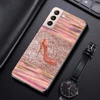 Telefono dėklas, skirtas Samsung S21 S20 Ultra S10 Plus Lite S21 S20 Fe 5g Galaxy S10e S9 S8 S7 Edge Shell Rose Pink Purple Bling Pattern For Samsung S7