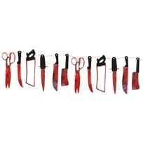 8FT Halloween Bloody Banner Scary Knife Hanging Banner Halloween Bloody Garland Banner for 2.5m