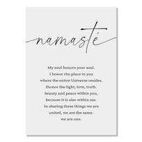 Namaste Apibrėžimas Drobės tapyba Nuoga Linija Sienų Menas Paveikslėlis Joga Zen Juodai Balta Plakatai ir Spaudiniai svetainės namų dekoravimui 21cm×30cm NoFrame white