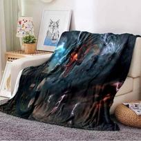 Drakono antklodė Itin lengva minkšta pliušinė flanelinė metama antklodė sofai, lovai, kušetei. Geriausios dovanos biurui. 75x90cm gray