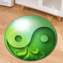 Tai Chi Budistinis Apvalus Kilimas Svetainė Miegamasis yingyang maldos žiedas kilimai Restorano grindų kilimėlis svetainės sofa juodas minkštas kilimas 120cm black