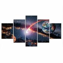 Žemė Planetos Visata Žvaigždė Plakatas 5 vnt. Modernus Namų Sienų Dekoravimas Drobės Paveikslas Menas HD Spaudos Tapyba Ant Drobės Svetainei 20x35cm*2  20x45cm*2  20x55cm*1