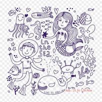 Hand Painted Mermaid Shading Background The Little Mer Iron on Heat Transfer Printing Vinyl Patches Sticker for Clothes DIY Appliques Washable Patches