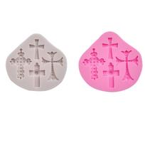 Cross Design Silicone Mold Fondant Cake Decoration Mold Sugar Gum Paste Tool 3D Chocolate Mousse Mould