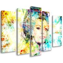 Five piece picture canvas print Sophia Loren 100x70 įvairiaspalvis