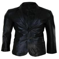 Vyriškas odinis švarkas | Black Formal Blazer, Western Meeting Party Blazer | Slim Fit tikros odos paltas | Dovana žiemai, Kalėdoms XS juoda