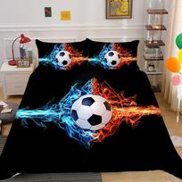 3D Fireball patalynė Viso dydžio futbolo arba krepšinio lovatiesių rinkinys tinka berniukų ir vyrų sporto mėgėjų kambario namų dekoravimui Baby 100x135cm orange