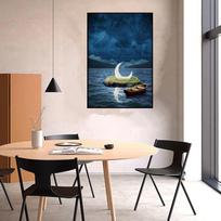 5D Diy Diamond Painting The Moon Sleeps In The Sea Cross Stitch Set Full Diamond Embroidery Mosaic Art Picture of Rhinestones Decor Gift Full Round 30x40cm
