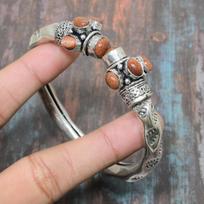 Lovely Red Sunstone Gemstone Solid 925 Sterling Silver Handmade Cuff Bangle Adjustable Adjustable raudona