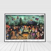 Witch Party Nordic Poster Vintage Witch Halloween Antique Gift Living Room 21cm×30cm NoFrame
