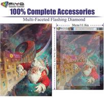 Diamond Painting Full Round Drill Diamond Santa Claus Round Diamond Painting Handmade Diy Diamond Mosaic Painting Home Decoration black