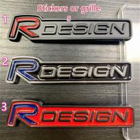Automobilių stiliaus lipdukų grotelės 3D ženklelio emblema, skirta Vo+lvo Rdesign XC90 S60 V70 S80 S40 V50 V60 C30 S70 V90 Priedai Style 8 grilles gray
