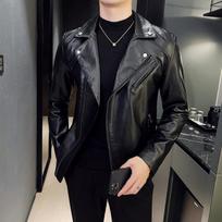 Nauja motociklo piloto odinė striukė, mados prekės ženklo vyriška dizainerio punk vėjo įstriža užtrauktuko dizaino vyriška odinė striukė. XXXXXL black