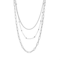OPK Fashion Double-layer Stainless Steel Necklace Girl sidabras
