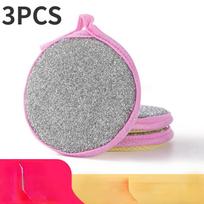 3Pcs Double Sides Cleaning Sponge Pan Pot Dish Clean Sponge Household Cleaning Tools Dishwashing Brushes rožinė