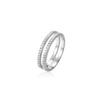 ANDYWEN 925 Sterling Silver Two Circle Pave Rings Gold Rock Punk Wedding Fine Jewelry 2023 Women Round Fine Jewels 6