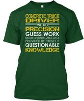 Concrete Truck Driver Precision Tagless Tee T-Shirt S yellow