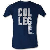 Animal House College Scrabble Navy Unisex T-shirt S gray
