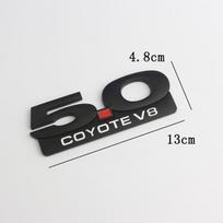 1PC 5.0 COYOTE V8 Car Fender Trunk Badge Emblem Sticker juoda