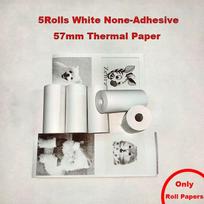 57mm Width Thermal Papers for HD Mini Printer White Adhesive Semi Transparent Blue Pink Orange Colors Roll Sticky Paper Supplies bordinė