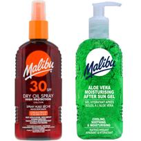 Malibu spf30 bronzinis aliejus 200ml + alavijo gelis po įdegio 200ml